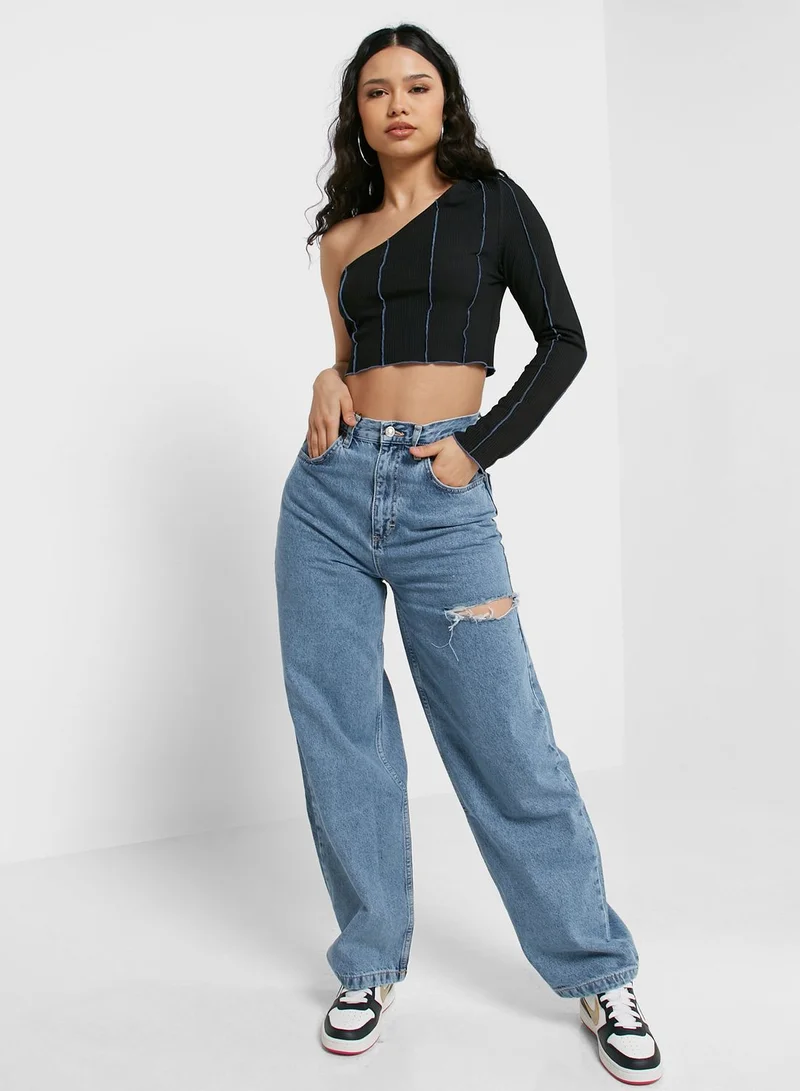 TOPSHOP High Waist Straight Jeans