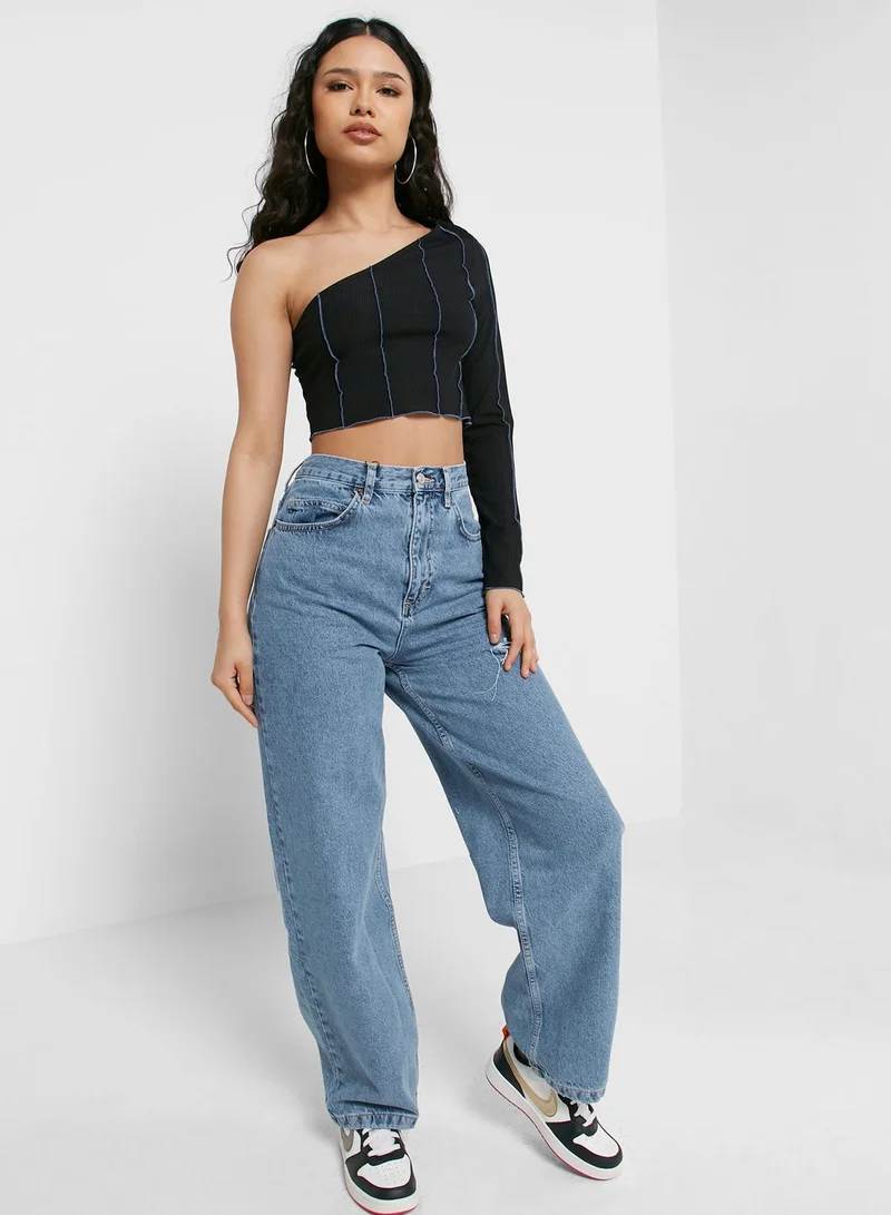 TOPSHOP High Waist Straight Jeans