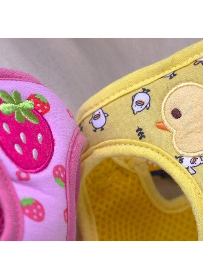 Stock Show Stock Show Small Pet Summer Spring Cute Cartoon Harness Vest and Matching Polka Dots Lead Leash Set Breathable Soft Mesh Padded Adjustable Chest Strap Hareness for Puppy Kitten Small Animal, Yellow  - Image 5