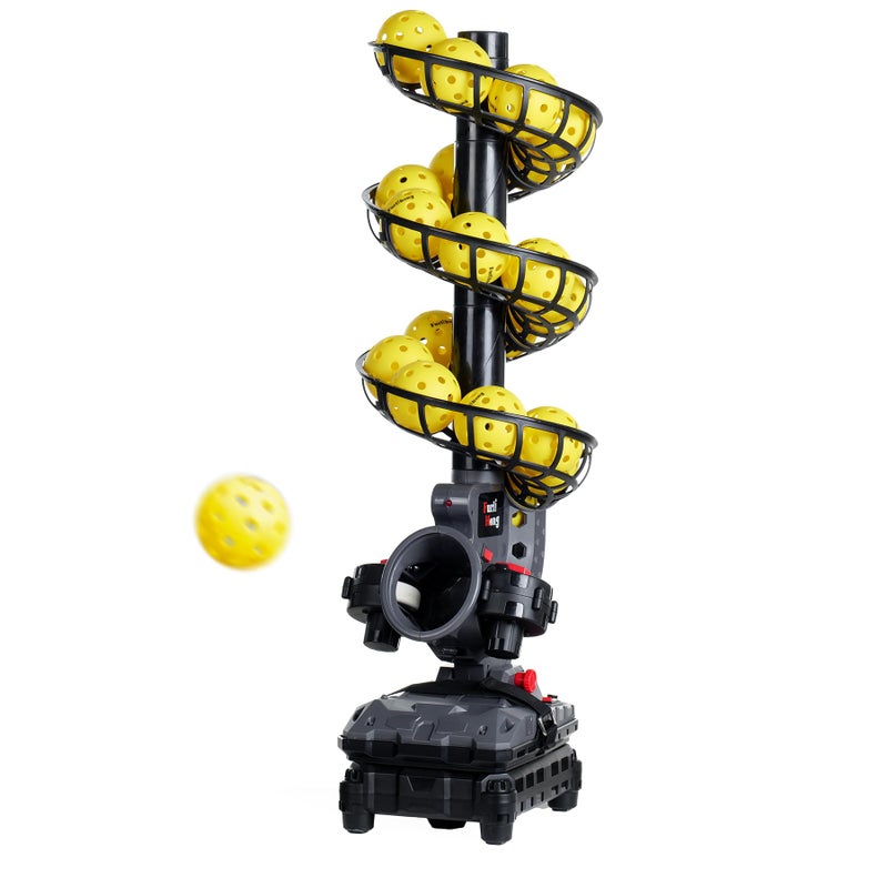 Furlihong 3802PBH Pickleball Machine, Adjustable Speed & Angles, Pickleball Launcher with Auto Swing Base, Powered by Power Bank/Batteries/AC Power, for All-Level Training - Image 1