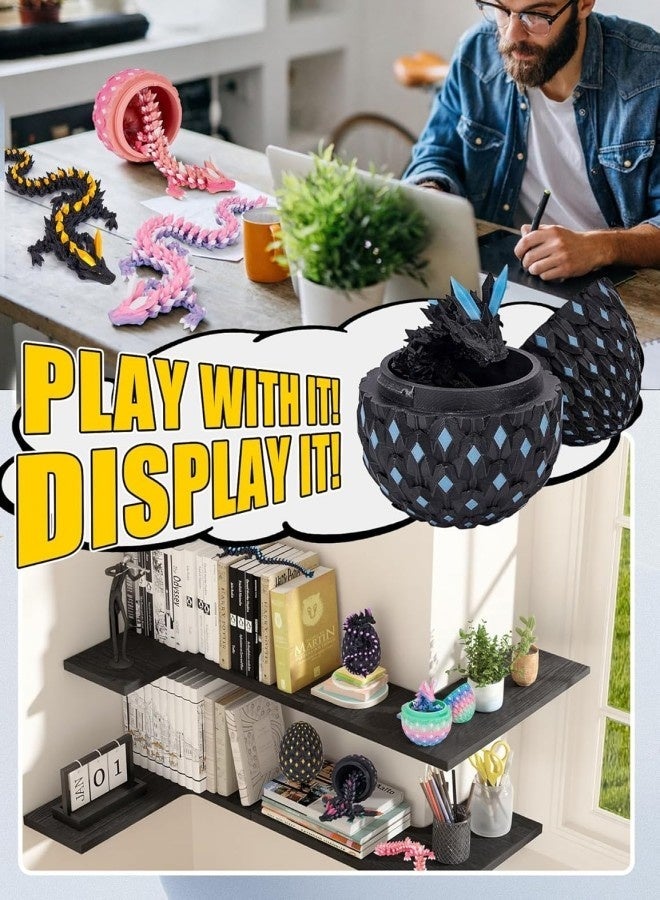 3D Printed Dragon Eggs Glow in The Dark Prefilled Easter Eggs with Dragon Toy for Basket Stuffers 3D Printed Animals for Goodie Bag Fillers Unique Easter Basket Essentials for Kids Teens - Image 3