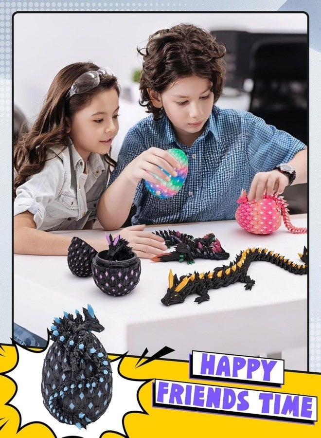 3D Printed Dragon Eggs Glow in The Dark Prefilled Easter Eggs with Dragon Toy for Basket Stuffers 3D Printed Animals for Goodie Bag Fillers Unique Easter Basket Essentials for Kids Teens - Image 5