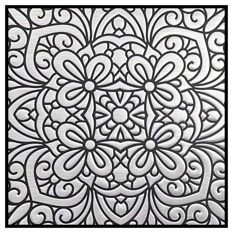 Main Street 24-Pack of 8 x8 Peel and Stick Backsplash Wallpaper Tiles Silver Inked Garden Design Removable Self Adhesive Wall Tile for Kitchen, Renter-Friendly for Your Home and DIY Projects - Image 1