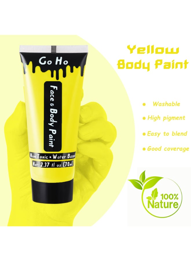 Go Ho Yellow Face Body Paint Washable237ozpcWater Based Cream Full Yellow Body Paint for Monster Minions Lion Tiger SFX Cosplay Costumes Festivals Halloween Makeup - Image 4