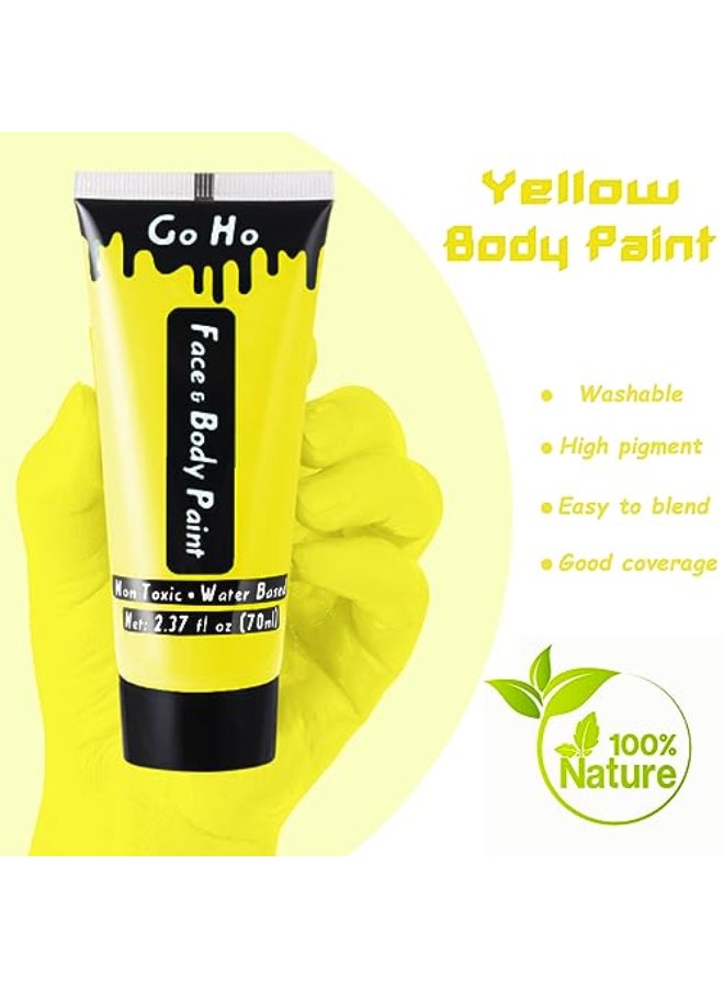 Go Ho Yellow Face Body Paint Washable237ozpcWater Based Cream Full Yellow Body Paint for Monster Minions Lion Tiger SFX Cosplay Costumes Festivals Halloween Makeup - Image 3