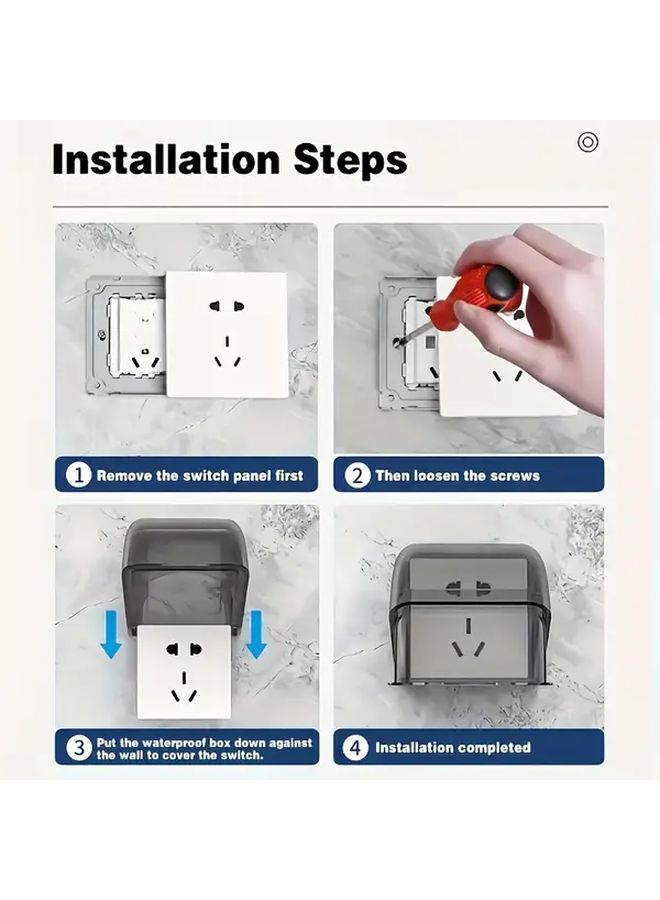 غطاية مأخذ كهربائي شفافة بيضاء مقاومة للماء للاستخدام الخارجي في الحمام والمطبخ صندوق مفتاح مقاوم للرطوبة - Image 5