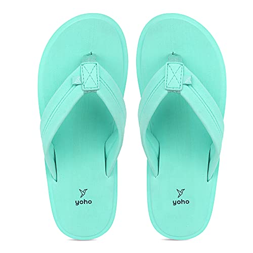 YOHO Women Sea Green soft slippers | comfortable and stylish flip flop slippers for Women in exciting colors | Daily Use| Lightweight | Anti Skid Chappal | Bubbles Size- 6 - Image 1