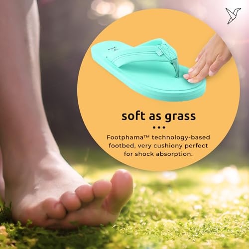 YOHO Women Sea Green soft slippers | comfortable and stylish flip flop slippers for Women in exciting colors | Daily Use| Lightweight | Anti Skid Chappal | Bubbles Size- 6 - Image 2