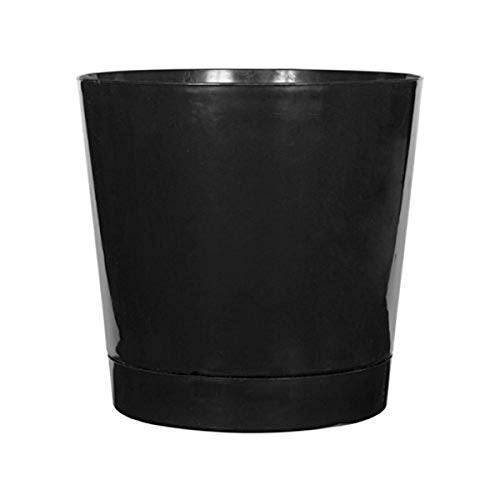 Root & Vessel Novelty Majestic Full Depth Round Cylinder Pot, Glossy Black, 12-Inch (10128) - Image 1