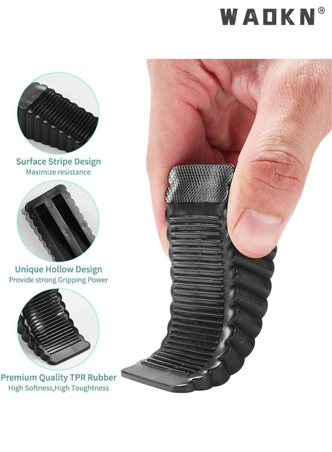 دبليو أيه أو كي أن سدادة باب مطاطية ، 5 عبوات مضادة للانزلاق توقف الباب سدادة باب إسفين للخدمة الشاقة تعمل على جميع أنواع الأرضيات والسجاد لأعمال مستشفى المدرسة المنزلية (شفافة وسوداء) - Image 2