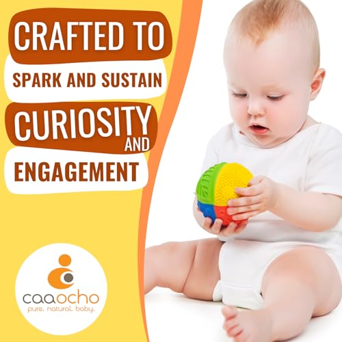 caaocho Pure Natural Rubber Sensory Ball Rainbow 3" - Sealed Hole, BPA Free Baby Ball Toy, for Sensory Play, for Sensory Development, Hole Free Baby Toy, Perfect Bouncer, Without Hole - Image 4
