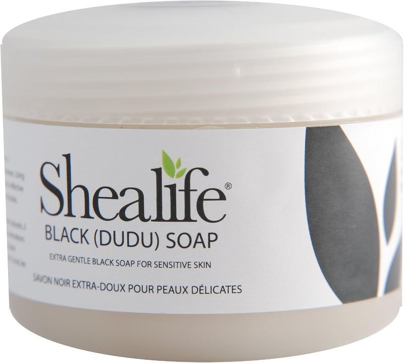 100g Jar of African Black Soap traditionally made using Unrefined Shea Butter Cocoa Pod Ash Virgin Coconut Oil Contains No SLS Detergents Parabens Ideal for very Sensitive Skin types supplied direct by Shea Life Skincare 100g Jar