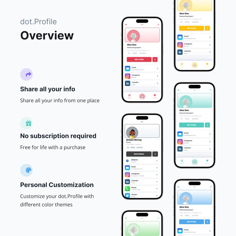 dot. Thin - Digital Business Card - Tap Compatible with iPhone & Android (Black) - Image 4