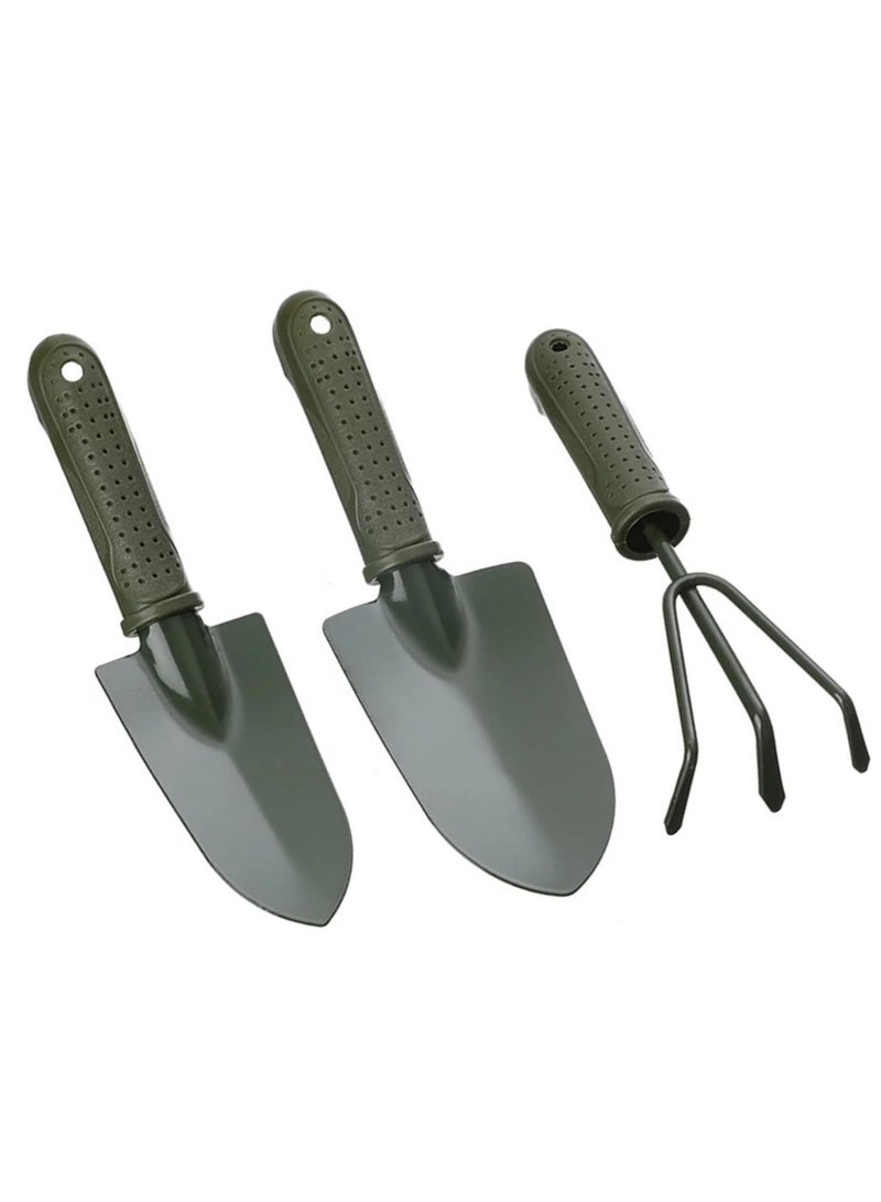Gardening Tools Set Plant Care Kit Potted soil Shovel Claw Hoe Durable Studry for Home Garden Lawn Farm Herbs Indoor Outdoor (Set 3,Green)