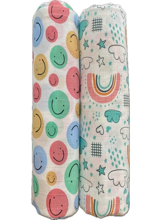 Reexplore Muslin Cotton Swaddle for Newborns | Ultra Soft Organic Baby Wrap Blanket | Lightweight Breathable Infant Sleeping Sheet | Large Size Babies Cloth for Burping (100x100 cm, Pack of 2) - Image 1