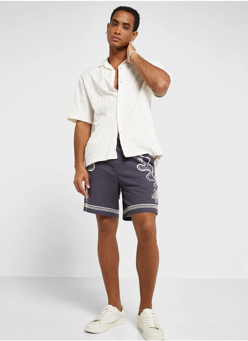 TOPMAN Embroidered Shorts