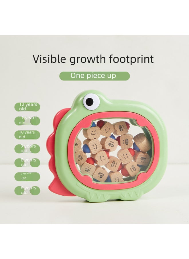 Generic Baby Teeth Storage Box Baby Fairy Hair Collection Box Children's Teeth Changing Storage Commemorative Collection Box Wooden-Color:Small Dinosaur Color-shallow Core Powder  - Image 3