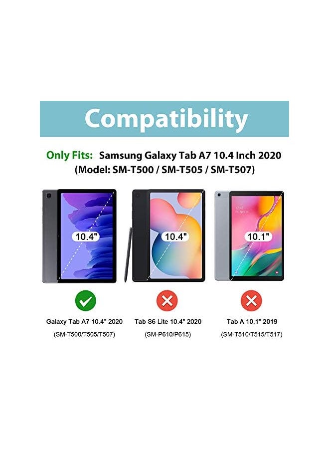 Galaxy Tab A7 10.4 Case 2020 T500 T503 T505 T507, Slim Light Cover Trifold Stand Hard Shell Folio Smart Case For 10.4 Inch Galaxy Tab A7 2020 Tablet -Black