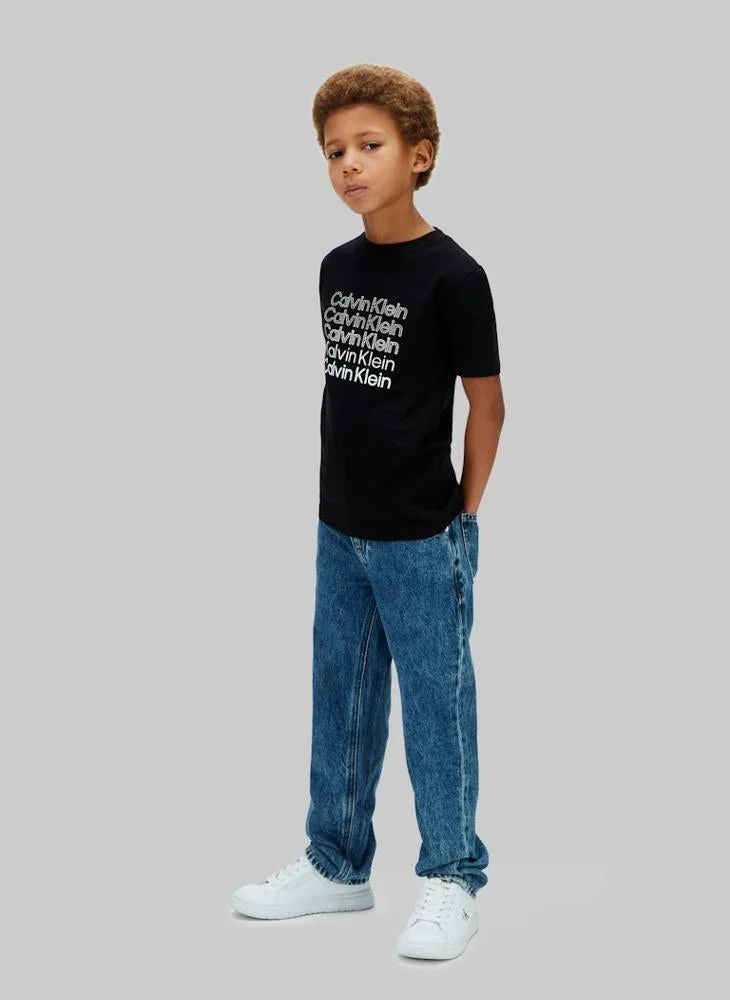Calvin Klein Jeans  Youth Stacked Logo Short-Sleeve T-Shirt for Men | Best Price UAE