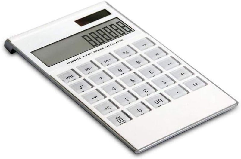 Scientific Calculator Solar Portable Large Screen Display -Thin 12-Digit Power White 183 * 107 * 15mm - Image 1