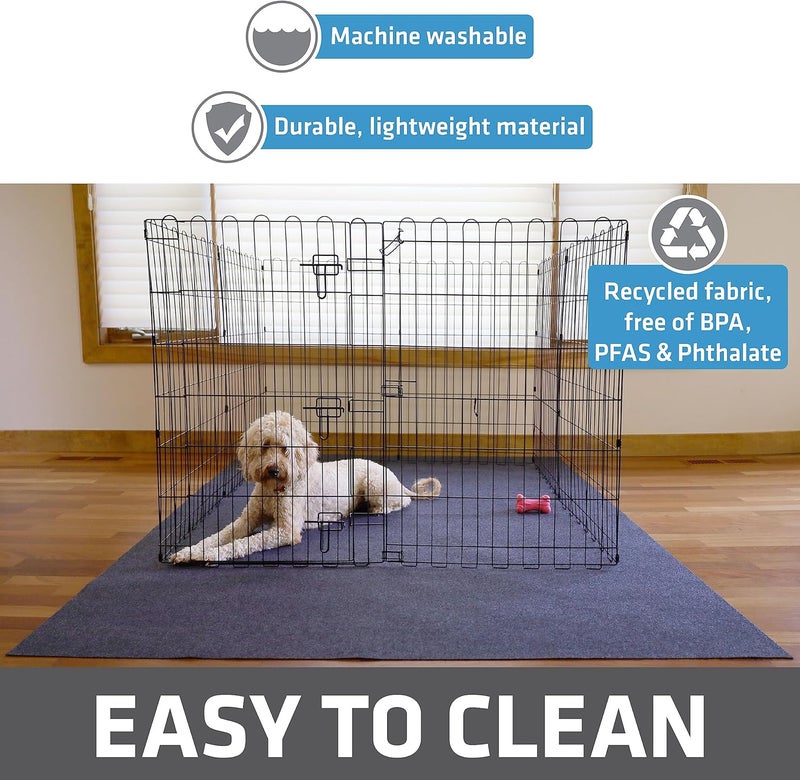 Dry Mate 2-Pack Jumbo Dog Playpen Mat (60x74), Absorbent, Waterproof, Slip-Resistant, Machine Washable, Reusable Puppy Pad for Training, Whelping, Housebreaking, Incontinence, Crate, Kennel (USA Made) - Image 4