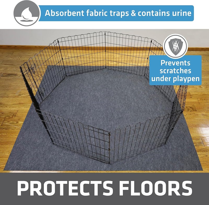Dry Mate 2-Pack Jumbo Dog Playpen Mat (60x74), Absorbent, Waterproof, Slip-Resistant, Machine Washable, Reusable Puppy Pad for Training, Whelping, Housebreaking, Incontinence, Crate, Kennel (USA Made) - Image 2