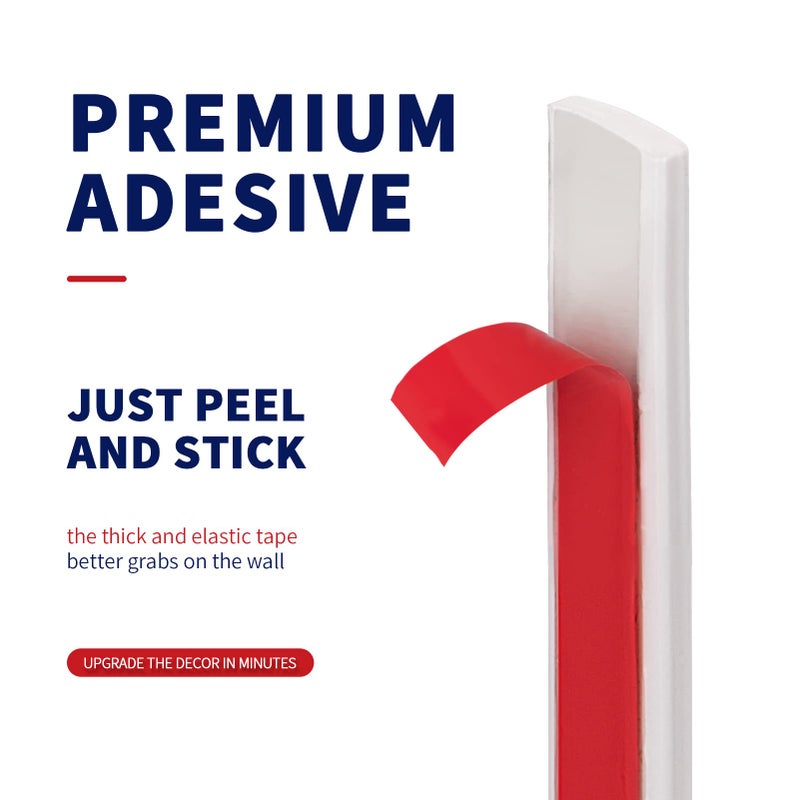 Art3dwallpanels 30 Ft White Peel and Stick Trim for Backsplash Tile Edge, Self-Adhesive Flexible Trimming for Corner Decor - Image 3