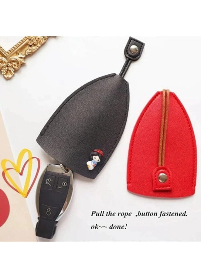 Plan A - Large Capacity Leather Key Case - Practical and Stylish Design, Fits 5-8 Keys, Durable Lanyard and Cute Decoration, Perfect for Commuting and Daily Organization - Image 1