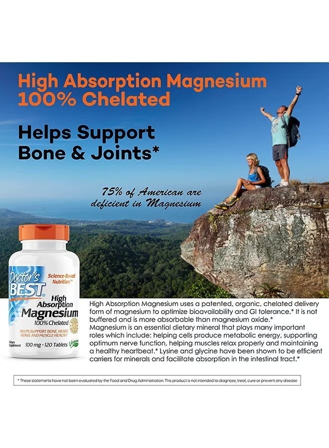 Doctor's BEST High Absorption Magnesium Lysinate Glycinate 200mg – 120 Tablets – Supports Muscle Relaxation & Sleep Support - Image 4