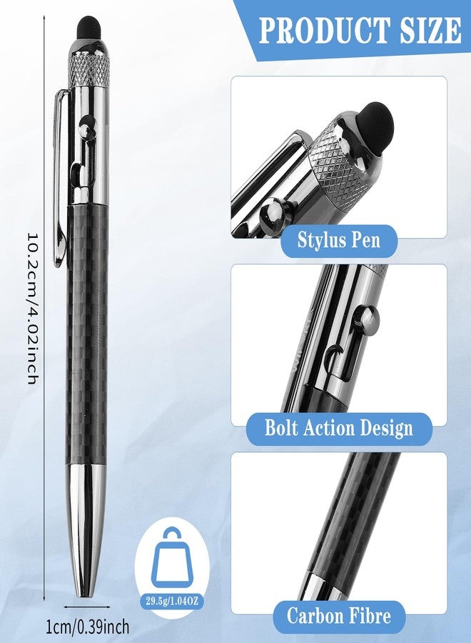 WIFORT Ballpoint Pen,Mini Stylus Pen, Multifunctional Carbon Fiber Pen with Replaceable Black & Blue Ink EDC Pens By Bolt Action for Office, Working, Writing, Gifts Only 4.02 inches/10.2 cm - Image 3