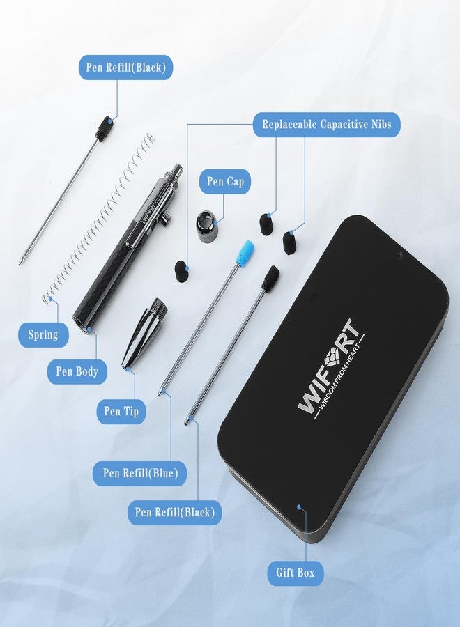 WIFORT Ballpoint Pen,Mini Stylus Pen, Multifunctional Carbon Fiber Pen with Replaceable Black & Blue Ink EDC Pens By Bolt Action for Office, Working, Writing, Gifts Only 4.02 inches/10.2 cm - Image 5
