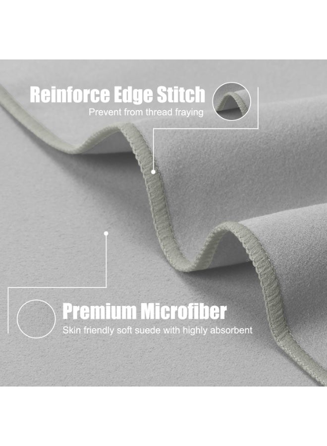 Cuken 3 Pack Microfiber Towels, Fast Drying and Lightweight, 3 Sizes for Face, Sports, Body, and Beach, Portable Travel Gym Swimming Yoga Camping Towel Set, Grey - Image 3