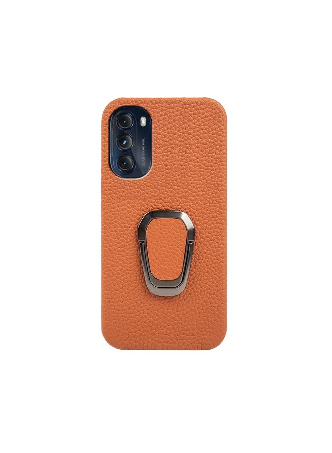S-TOP Case For Motorola Moto G 5G Ring Holder Litchi Texture Genuine Leather Phone Case - Image 2