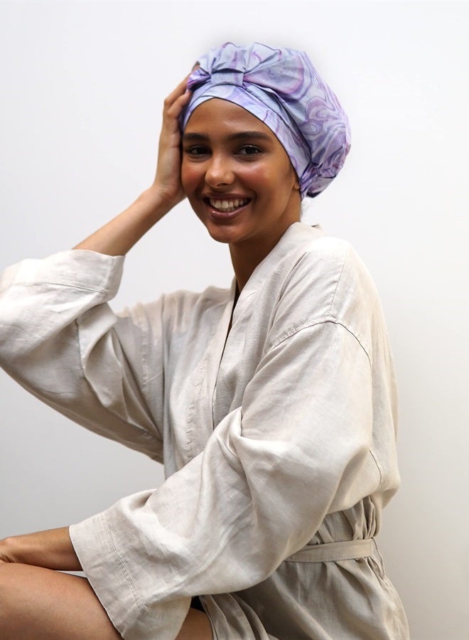 SMPL objects Reusable Shower Cap for Women – Leakproof, Nonslip Hair Cap for Shower w/ Comfy Flexiband – Soft, Breathable Shower Caps for Women Reusable Waterproof – Durable, Heavy Duty Shower Cap by SMPL OBJECTS - Image 3