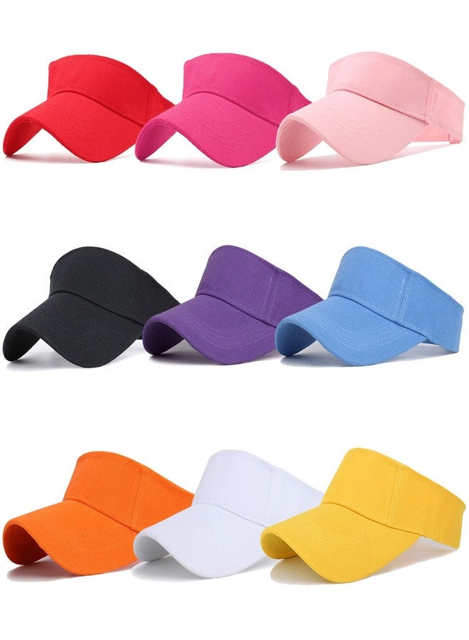 Ultrafun 9Pack Kids Sun Visor Hat UV Protection Sports Tennis Beach Summer Visor Hats for Boys Girls Aged 5 to 12 Years (9Pack-Multicolor) - Image 1