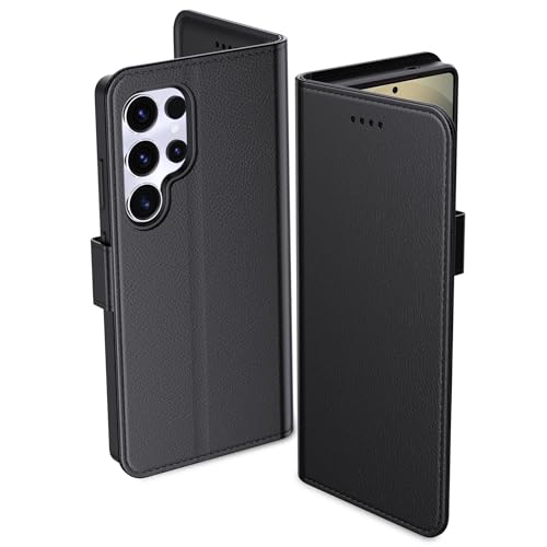 Aiziki for S25 Ultra Wallet Case, PU Leather Flip Cover Protector with id Holder Card Slots Magnetic Closure Compatible with Samsung Galaxy S25 Ultra Case Wallet, Black - Image 1