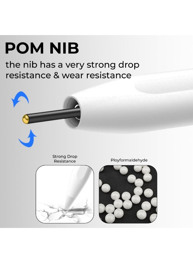 glassology Stylus Pen for iPad with Pixel Perfect Precision USB C Fast Charging Tilt Sensitivity Palm Rejection Magnetic Attachment and Perfect for Note Taking Drawing and Signing Documents Compatible with all iPad White - Image 2