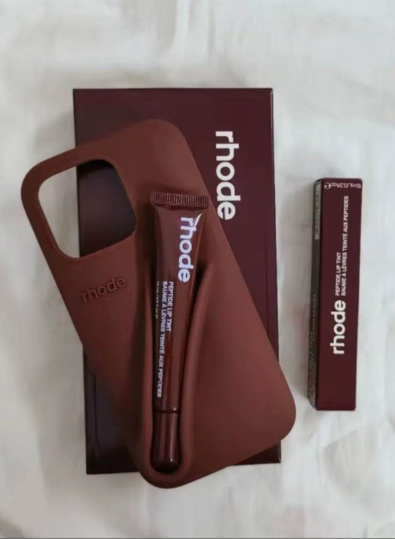 Rhode iPhone 15 Pro Max Silicone Lip Holder for Cell Phone, Lip Gloss Adhesive Sleeve for Phone, Lip Holder Stick-on Phone Case, Back Stick On Holder for Rhode iPhone iPhone 15 Pro Max Phones Case（Espresso） - Image 3