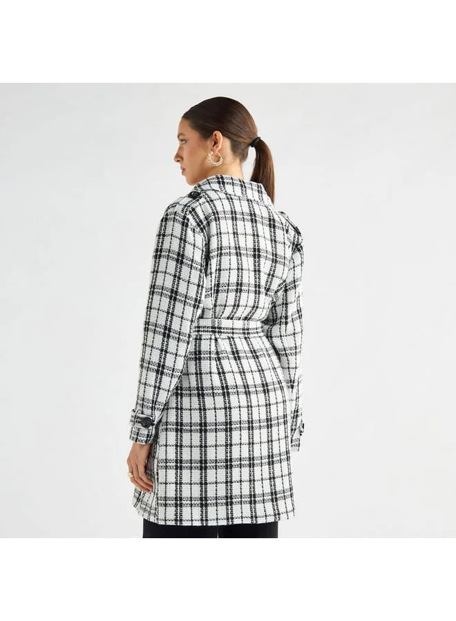 Splash FAV Belted Plaid Dress
