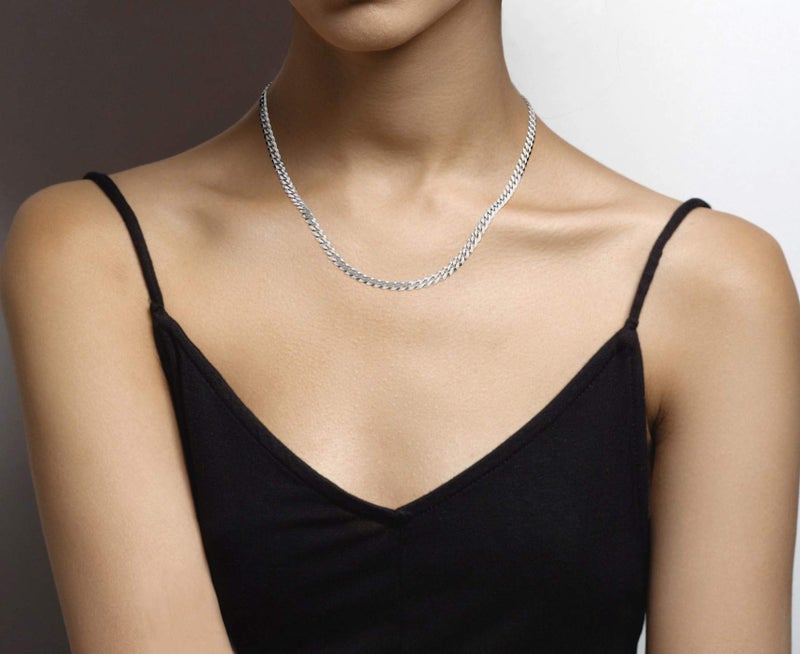 Miabella Solid 925 Sterling Silver Italian 5mm Diamond Cut Cuban Link Curb Chain Necklace for Women Men, Made in Italy (18 Inches) - Image 4