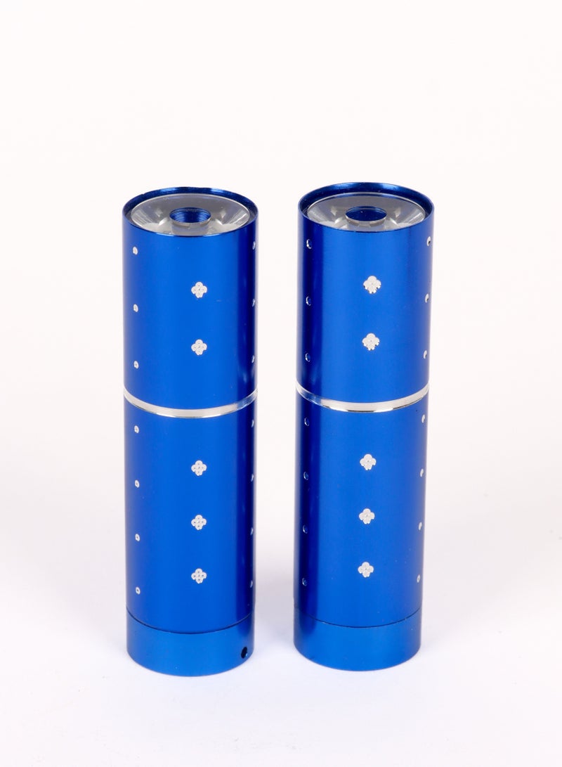 LUSTER 2pc An elegant small flashlight in the shape of a lipstick with a hanger, blue - Image 2