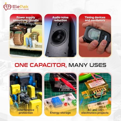 ElePak 5mm Box Capacitor - (50 Pcs)1KpF to 1µF - 5% Tolerance, High Stability, Low ESR - 100 Volts - Electronic Components Kit - Ideal for Audio, Power, Timing Circuits - Yellow - Image 5