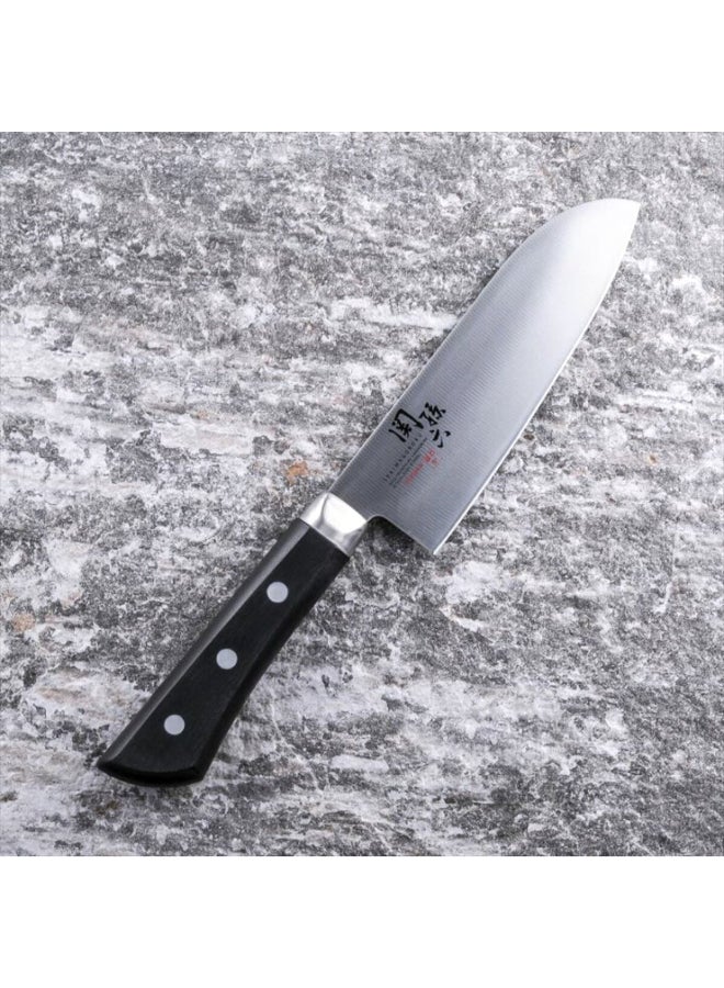 KAI Stainless Steel Ergonomic Handle Kitchen Knife Black and Silver 8 x 3 x 38 cm AB-5429 - Image 3