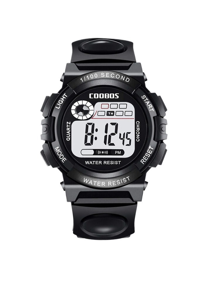 Coobos 2 PCS Children's Waterproof Rubber Digital Watch (Black/Red)  - Image 3