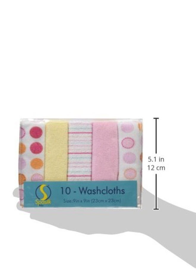 Spasilk Baby 10 Pack Soft Terry Bath Washcloth Wipes  - Image 3