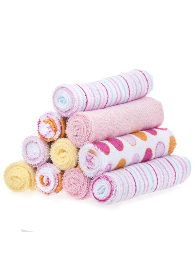 Spasilk Baby 10 Pack Soft Terry Bath Washcloth Wipes  - Image 1