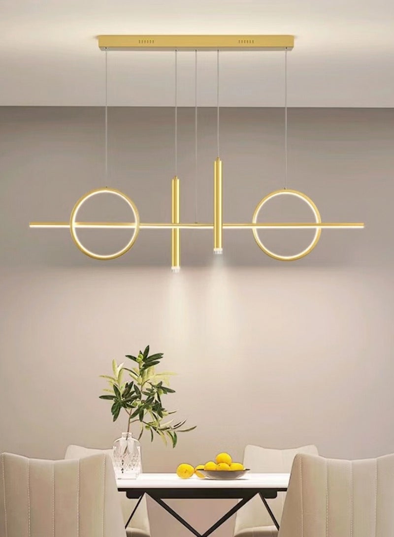 EqiEch Intelligent Stepless Dimming Chandelier, Modern Simple Style Ring Chandelier, Suitable For Kitchen, Dining Room, Bedroom And Living Room 3000k-5700k  - Image 1