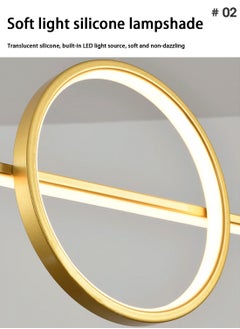 EqiEch Intelligent Stepless Dimming Chandelier, Modern Simple Style Ring Chandelier, Suitable For Kitchen, Dining Room, Bedroom And Living Room 3000k-5700k  - Image 5