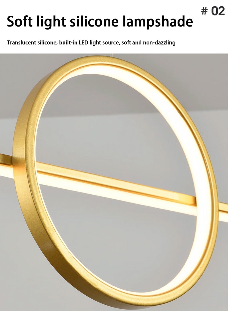 EqiEch Intelligent Stepless Dimming Chandelier, Modern Simple Style Ring Chandelier, Suitable For Kitchen, Dining Room, Bedroom And Living Room 3000k-5700k  - Image 5