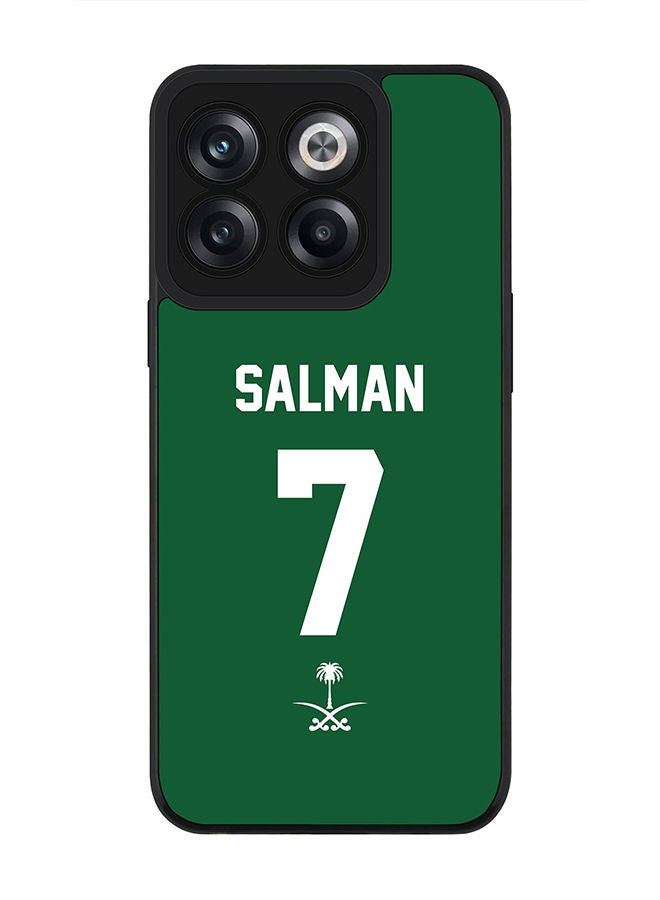 Stylizedd Rugged Black edge case for OnePlus 10T Slim fit Soft Case Flexible Rubber Edges Anti Drop TPU Gel Thin Cover - Football Team - Saudi Arabia Player Name - Salman - Image 1